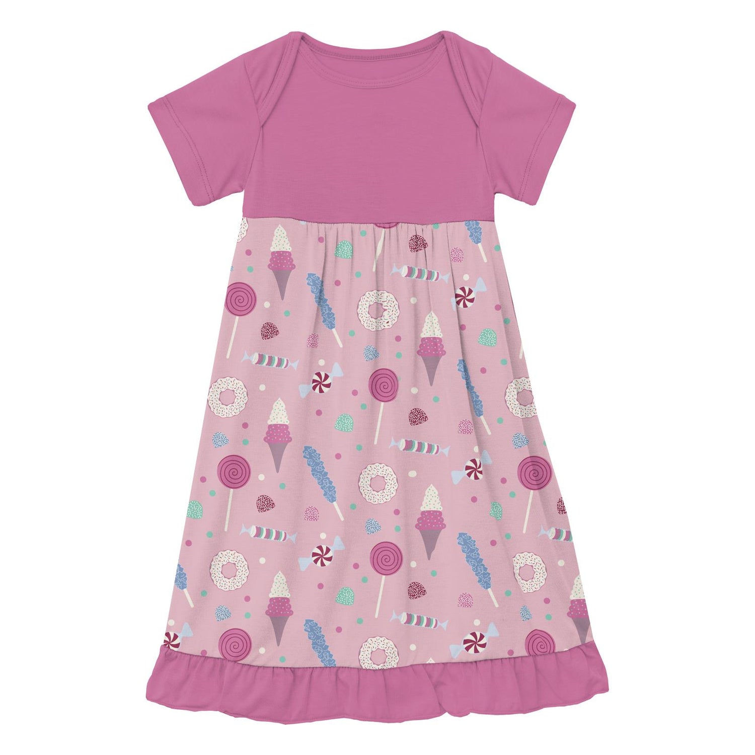 Print Short Sleeve One Piece Dress Romper in Cake Pop Candy Dreams