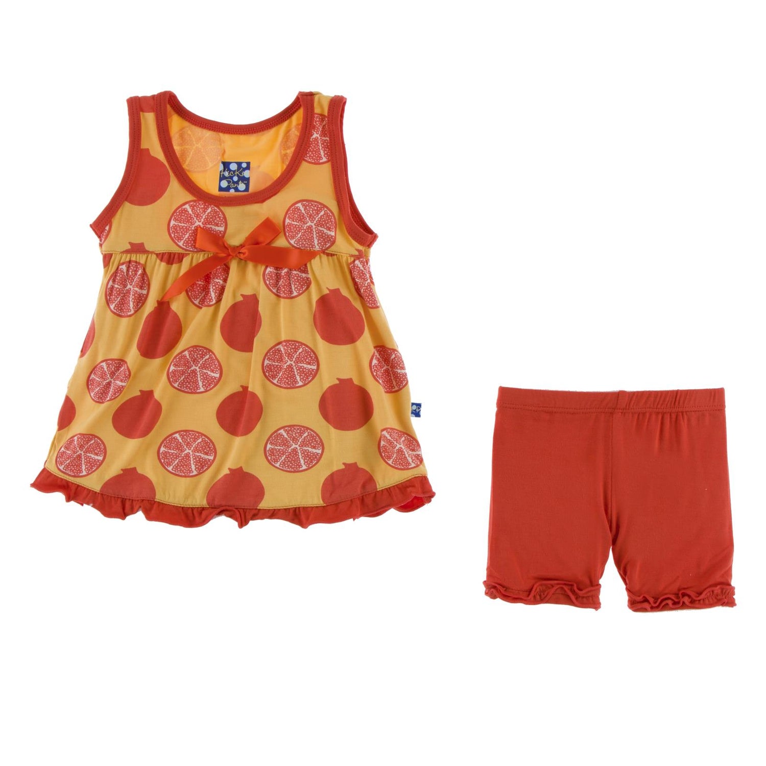 Print Swing Tank with Shorts Outfit Set in Marigold Pomegranate