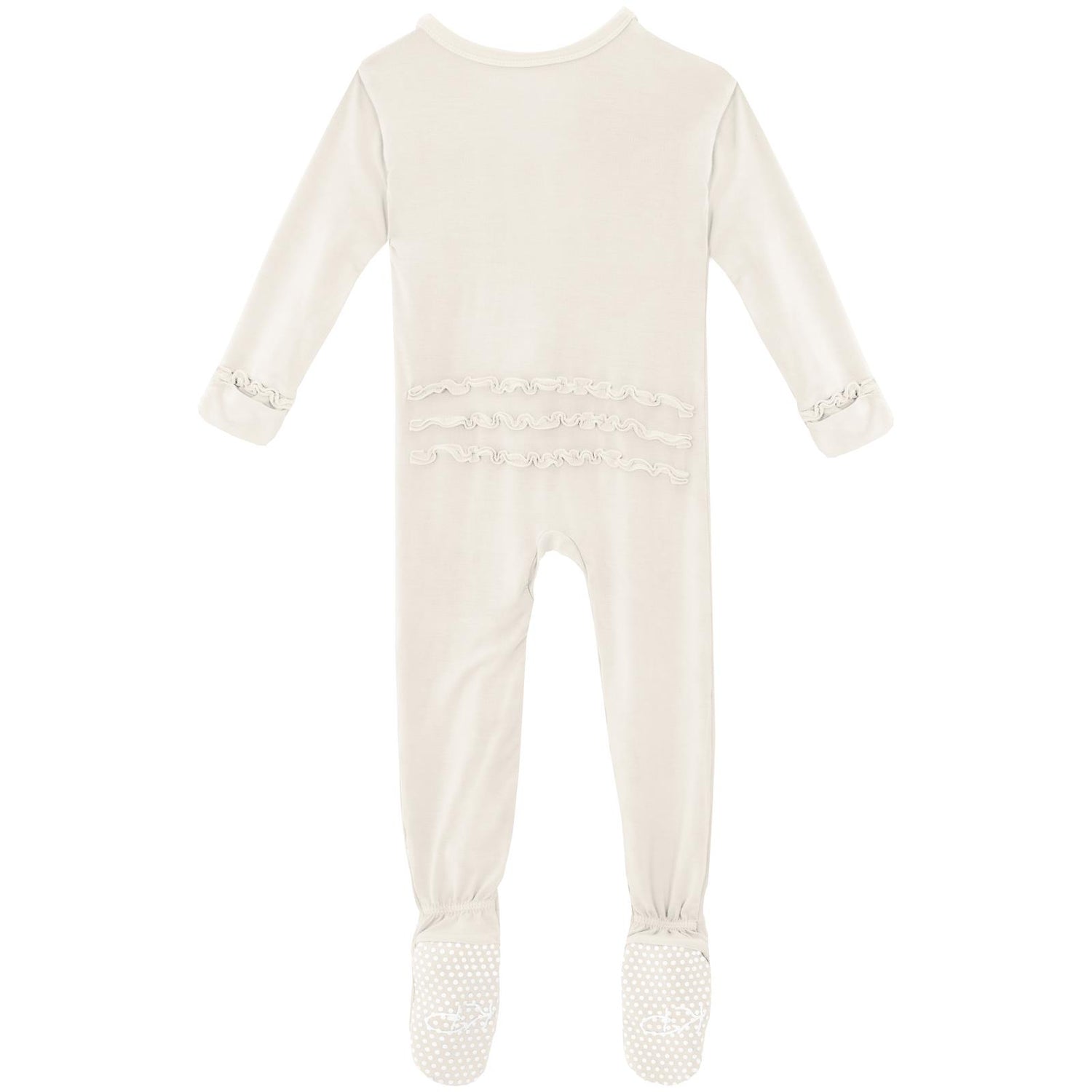 Muffin Ruffle Footie with 2 Way Zipper in Natural (356225)