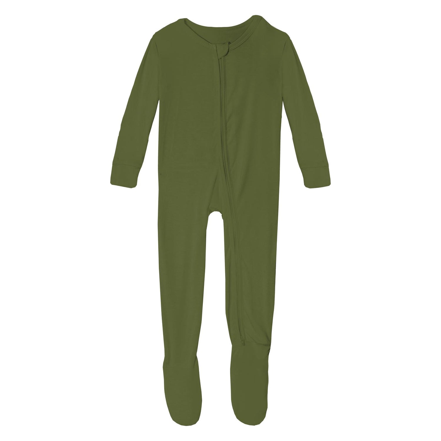 Footie with 2 Way Zipper in Pesto (345133)