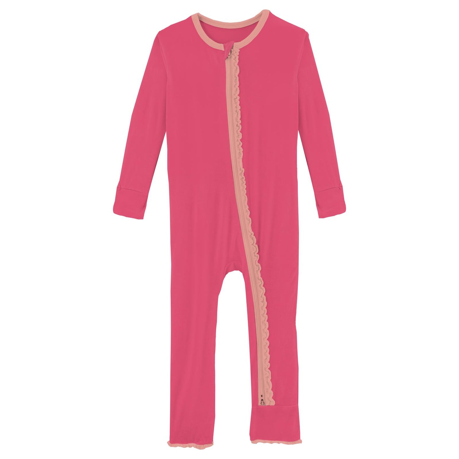 Muffin Ruffle Coverall with 2 Way Zipper in Winter Rose with Blush (300071)
