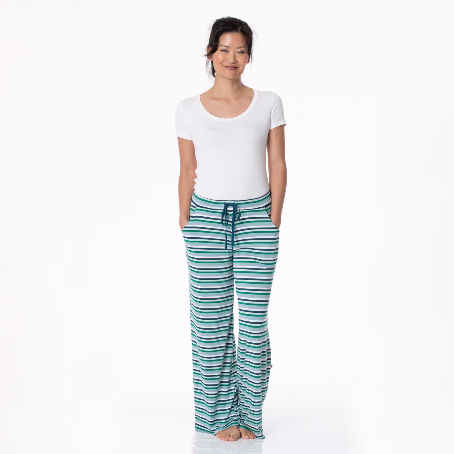 Women's Print Lounge Pants in Stormy Sea Stripe