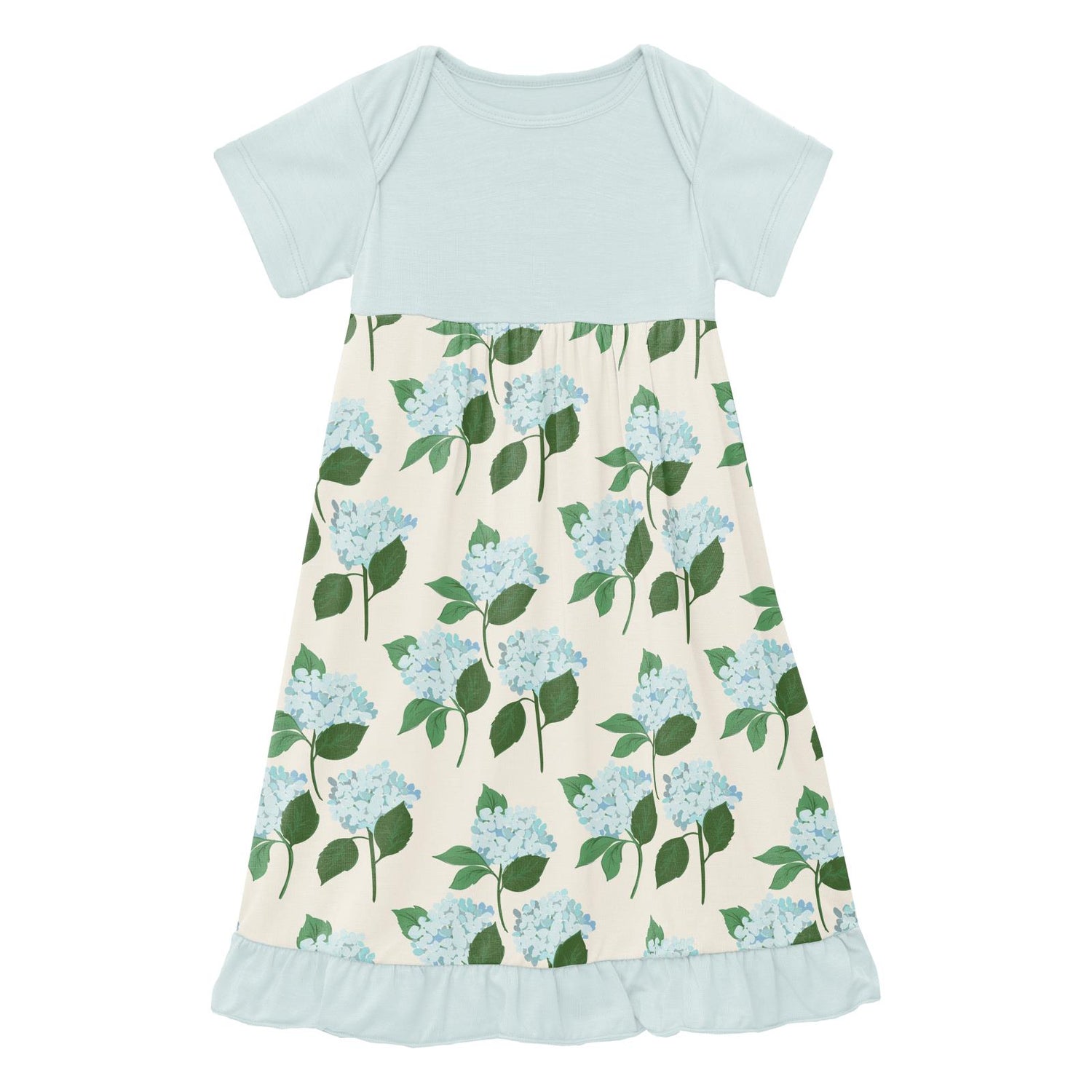Print Short Sleeve One Piece Dress Romper in Hydrangea Bouquet (312506)