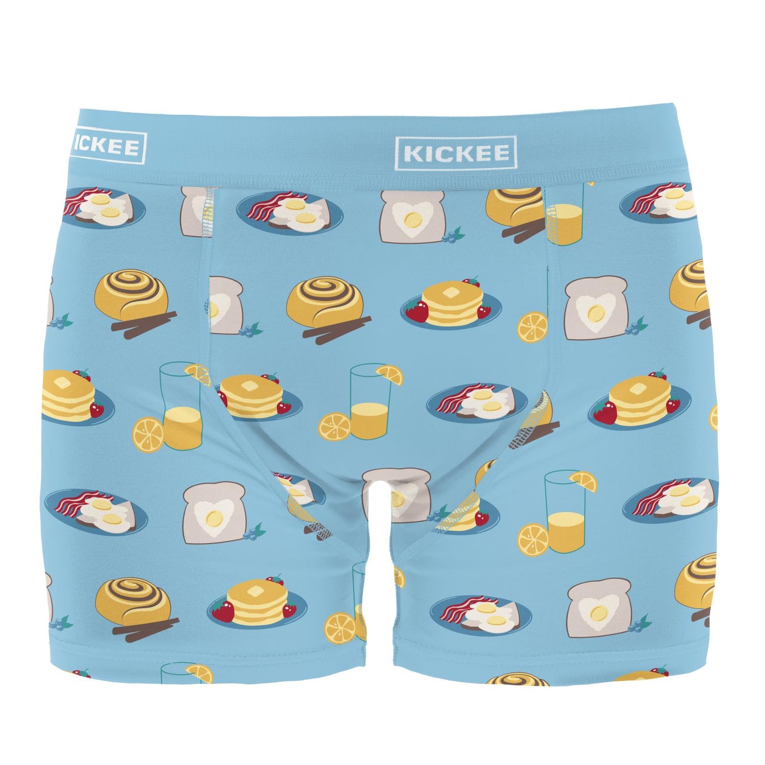 Men's Print Boxer Brief in Seaside Blue Breakfast in Bed