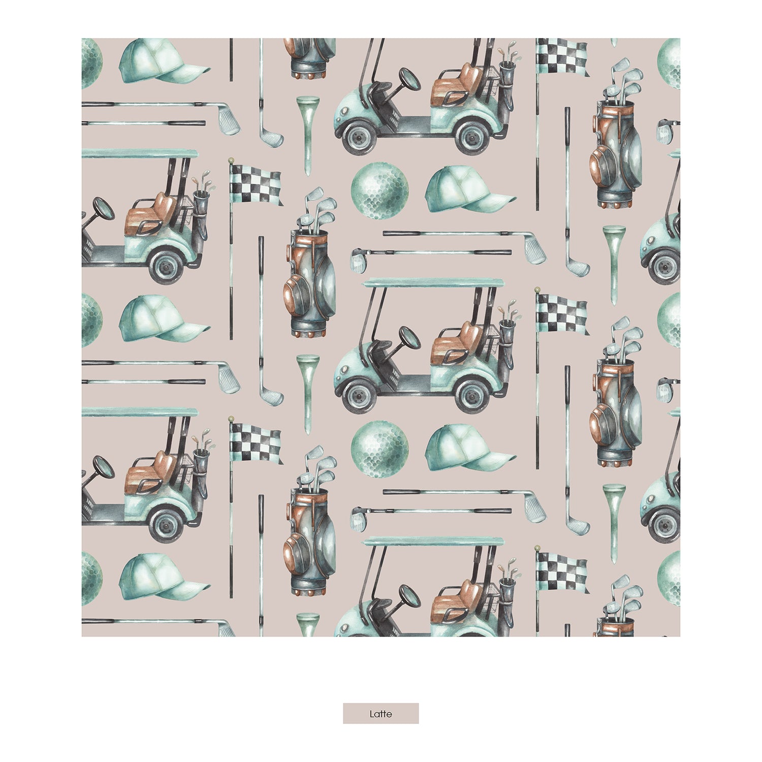 Print Convertible Sleeper with Zipper in Latte Golf (331087)