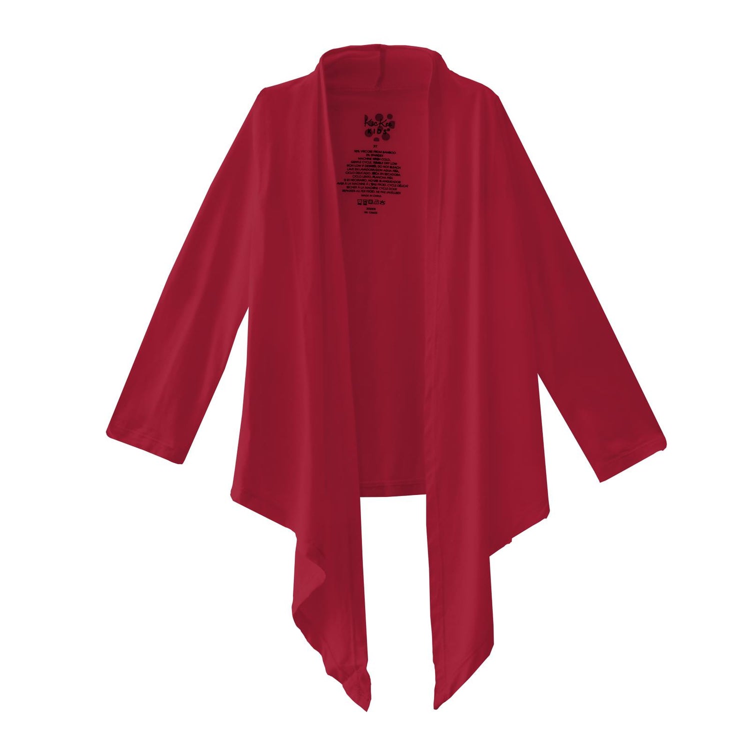 Open Front Cardigan in Crimson