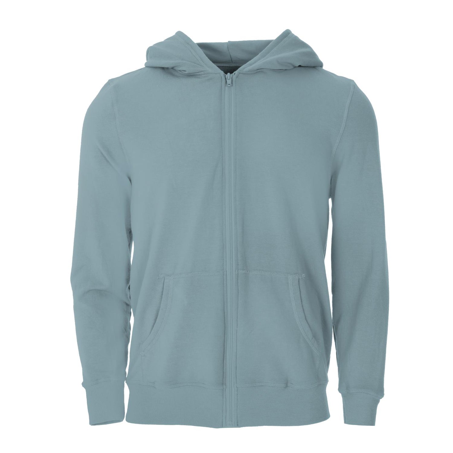 Men's Fleece Zip-Front Hoodie in Stormy Sea