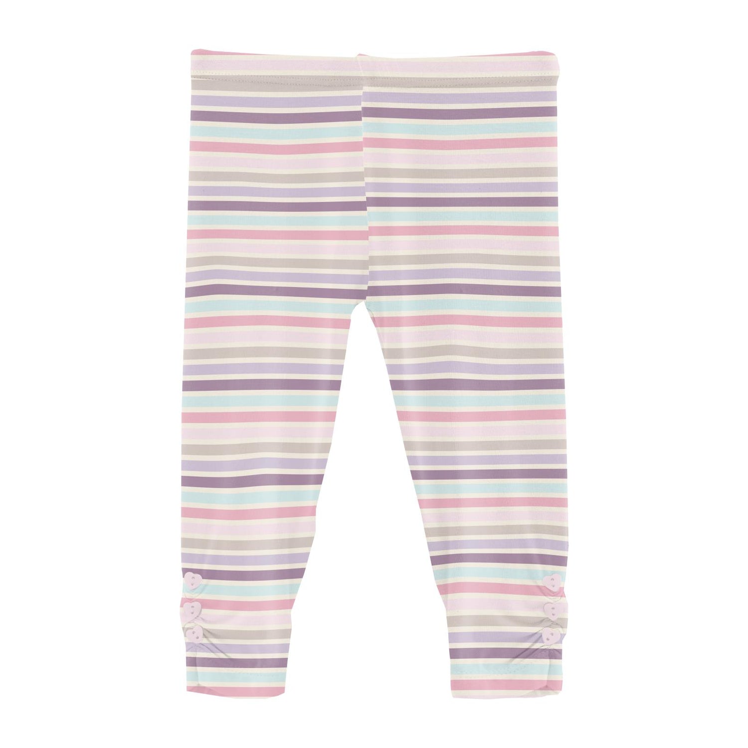 Print Leggings with Heart Buttons in Ice Cream Stripe (312441)