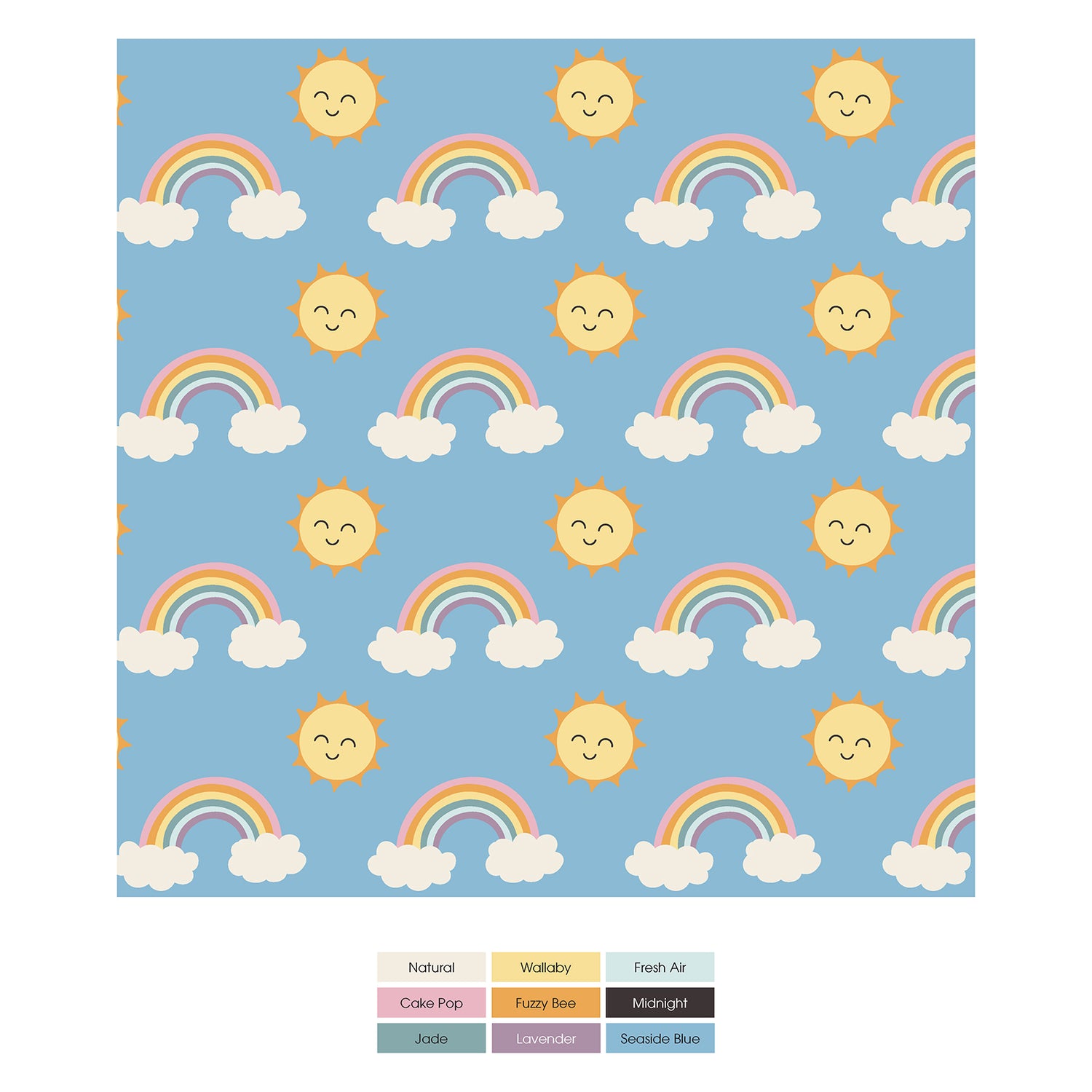 Print Grow-with-Me Crib to Twin Fitted Sheet in Sunshine and Rainbows (316329)