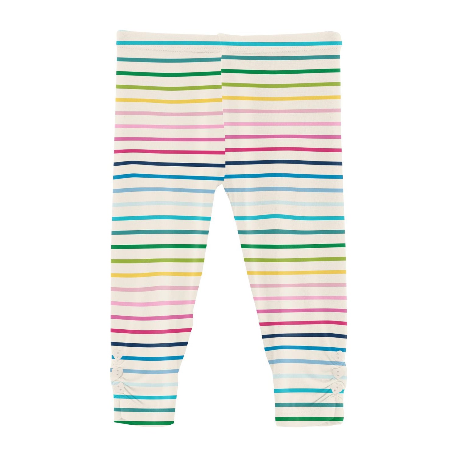 Print Leggings with Heart Buttons in Happy Stripe (312431)