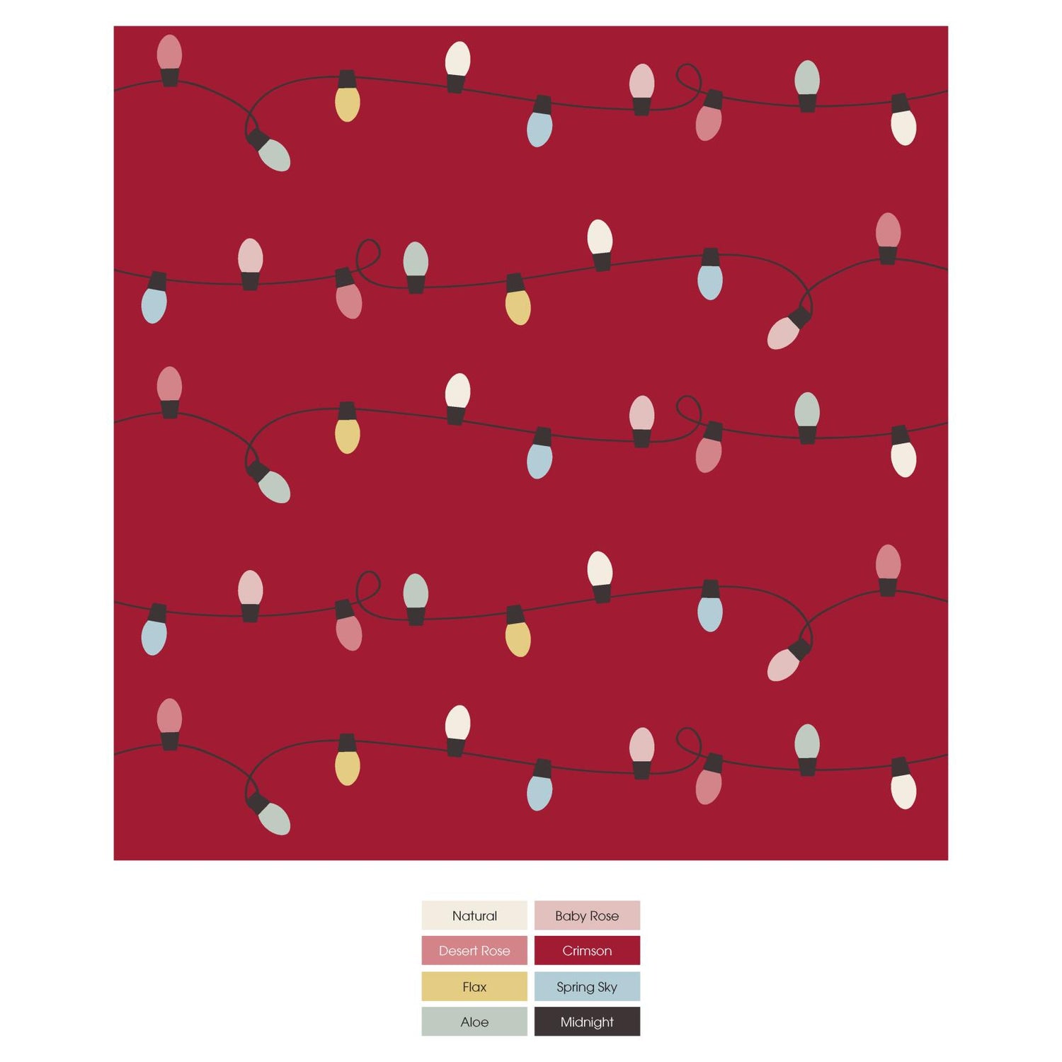 Print Quilted Toddler Blanket in Crimson Holiday Lights/Glacier Snow Globes (346085)