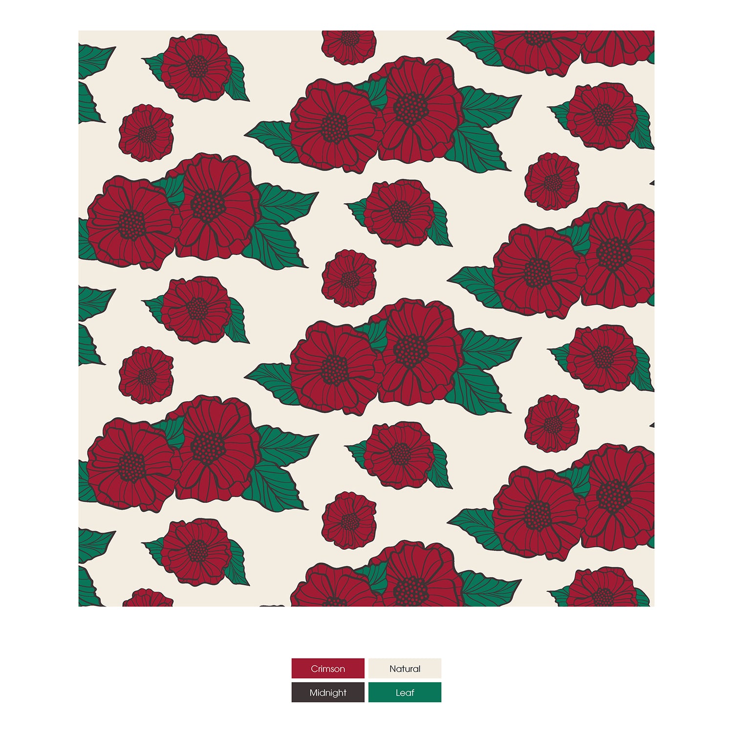 Print Classic Ruffle Footie with 2 Way Zipper in Holiday Poppies