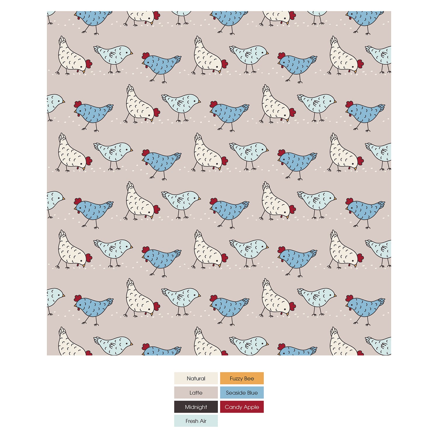 Print Short Sleeve One Piece in Latte Chickens (315733)