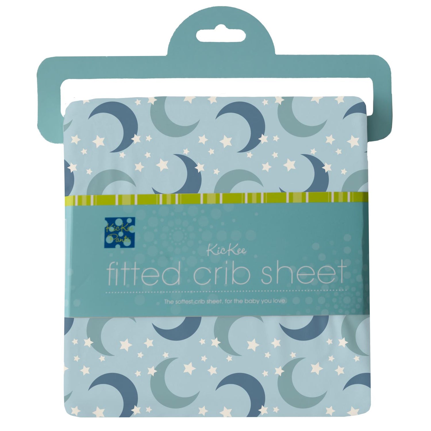 Print Grow with me Crib to Twin Fitted Sheet in Spring Sky Moon and Stars