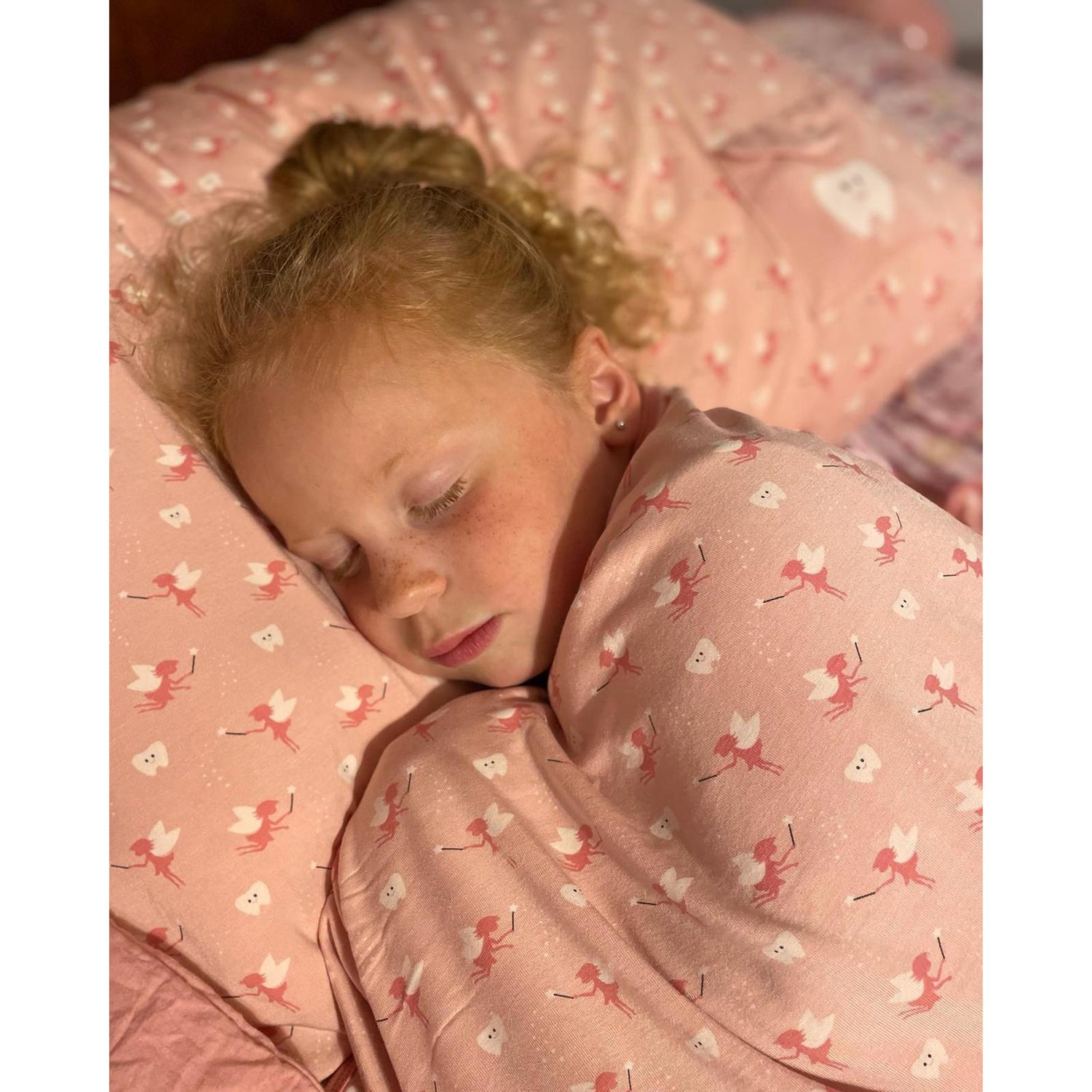 Print Toddler Blanket in Baby Rose Tooth Fairy