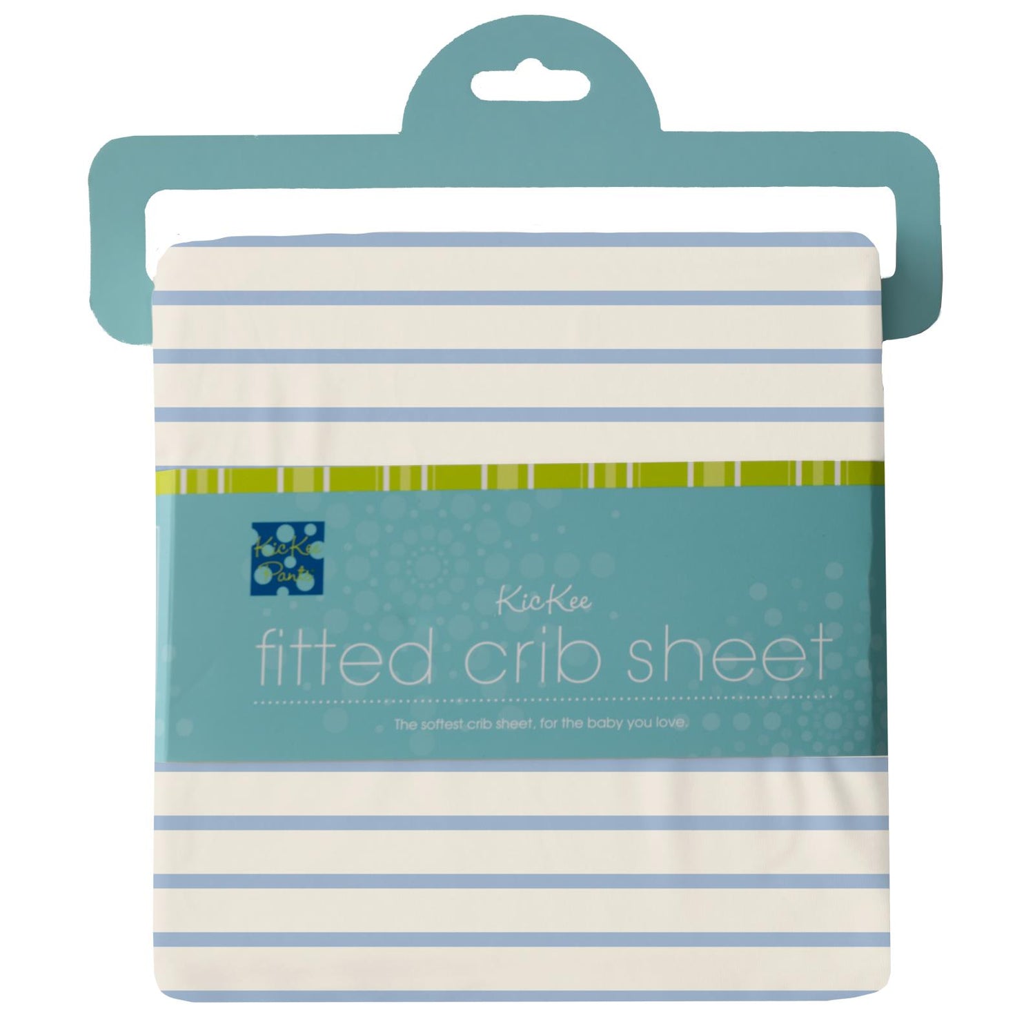 Print Grow with me Crib to Twin Fitted Sheet in Pond Sweet Stripe