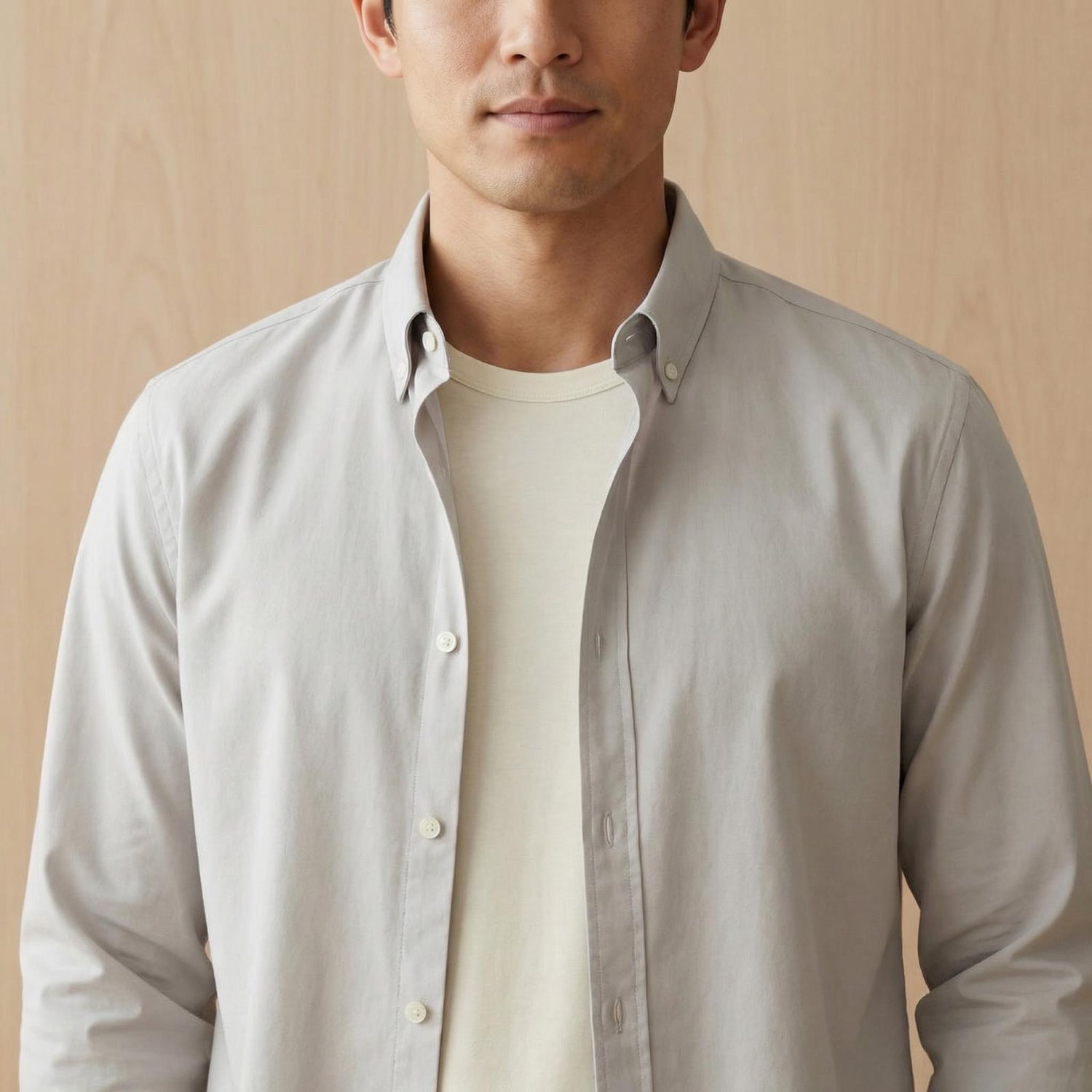 Men's Short Sleeve Crew Neck Tee in Natural (378211)