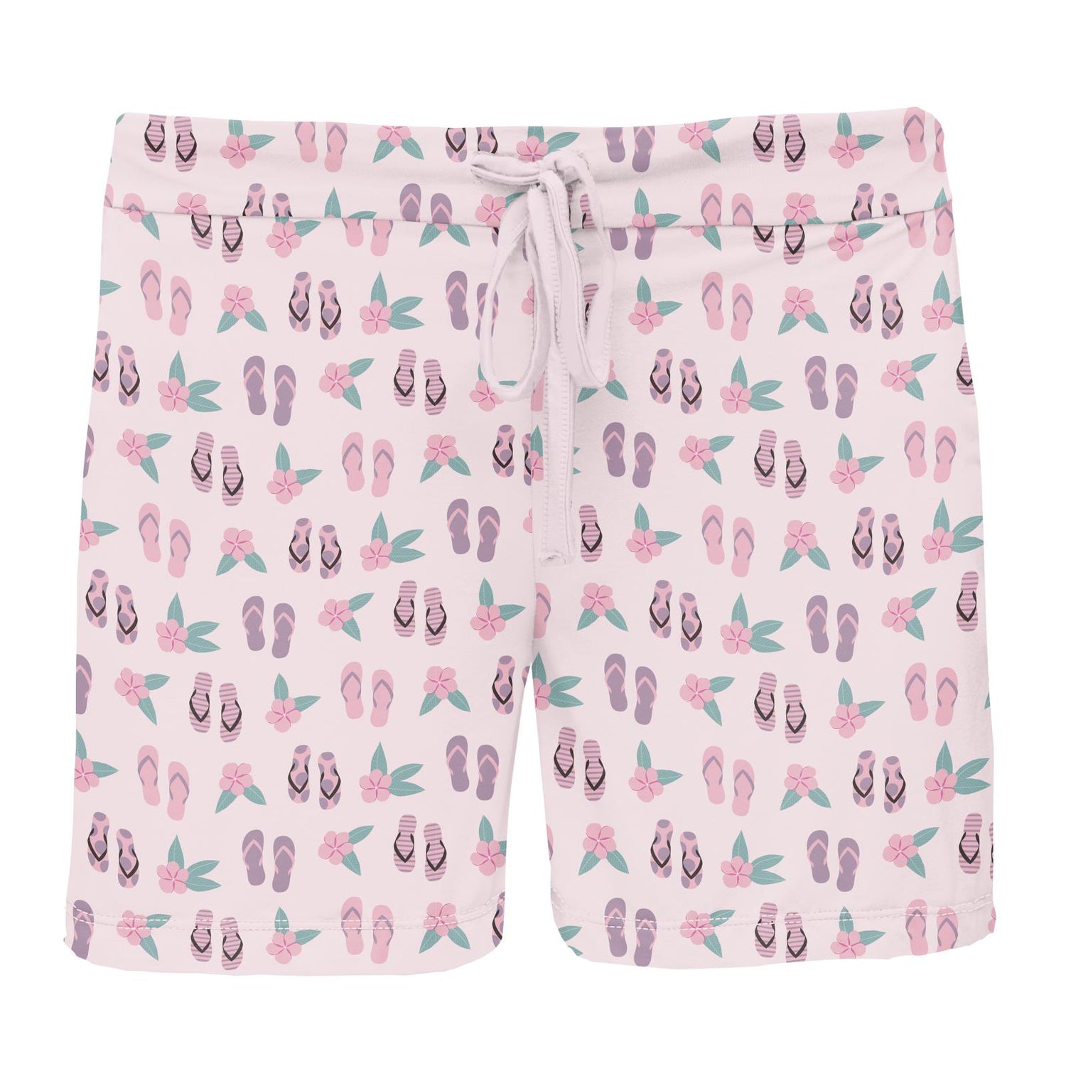 Women's Print Lounge Shorts in Shrinking Violet Flip Flops and Flowers (328226)