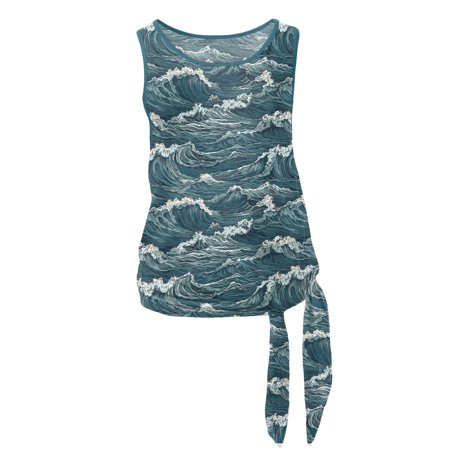 Women's Print Side-Tailed Tank Tunic in Oceanic (328301)