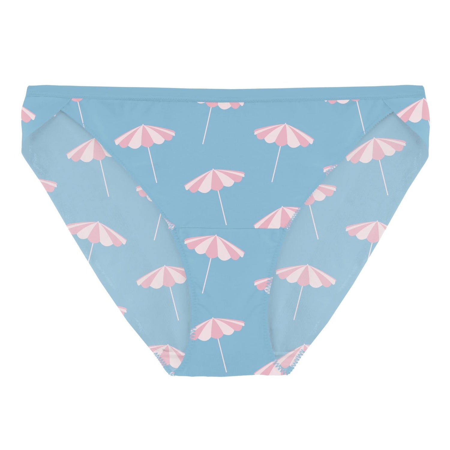 Women's Print Bikini Brief in Seaside Blue Beach Umbrellas (328369)