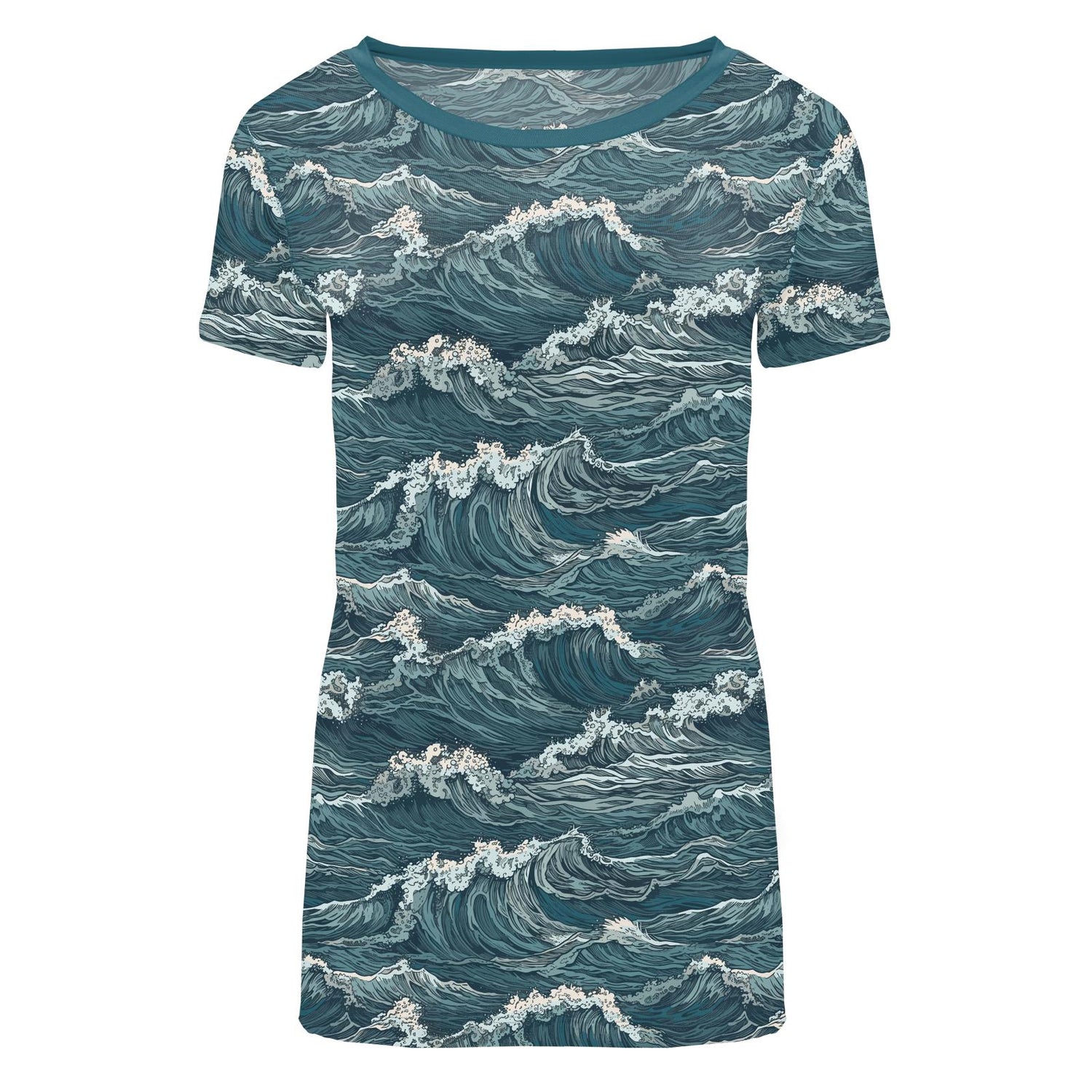 Women's Print Short Sleeve Relaxed Tee in Oceanic (328374)