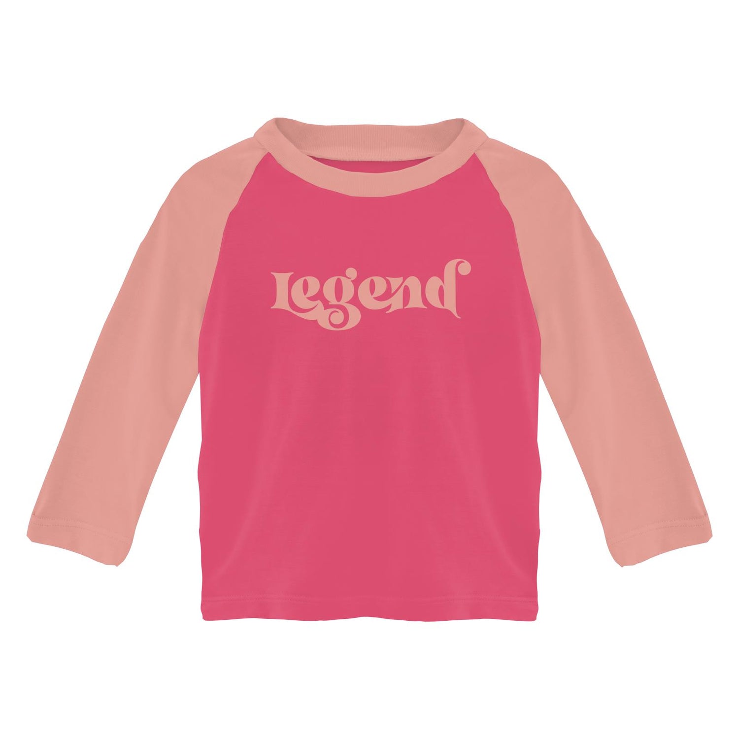 Long Sleeve Crew Neck Graphic Raglan Tee in Winter Rose Legend