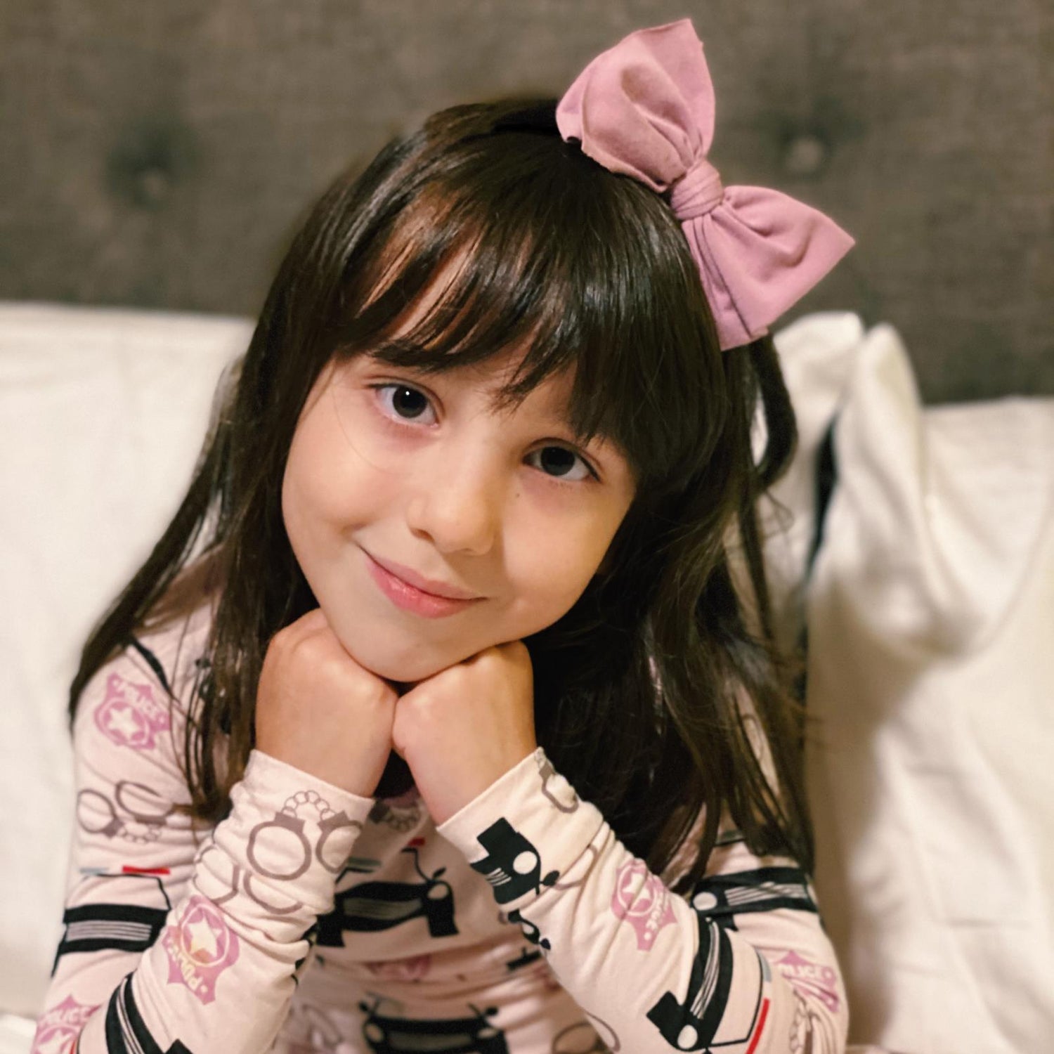 Luxe Skinny Bow with Black Headband in Pegasus