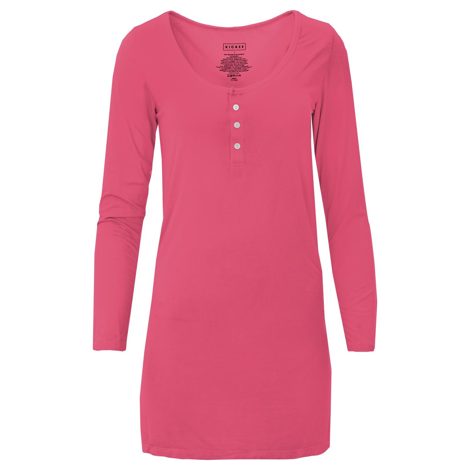 Women's Long Sleeve Nightshirt in Winter Rose