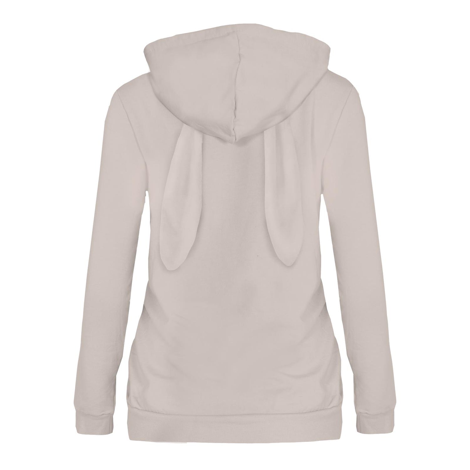 Women's Fleece Kangaroo Pocket Pullover with Bunny Ears in Latte