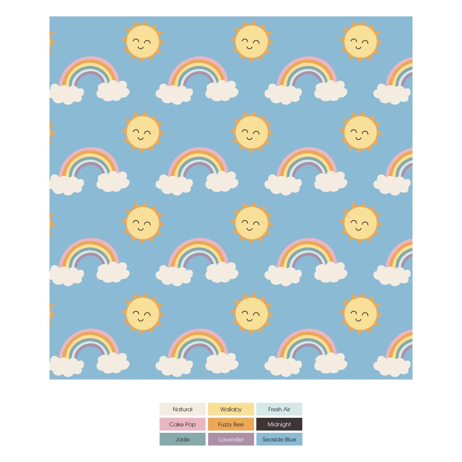 Print Bib Set of 3 in Sunshine and Rainbows, Natural Dogs & Happy Stripe (314762)