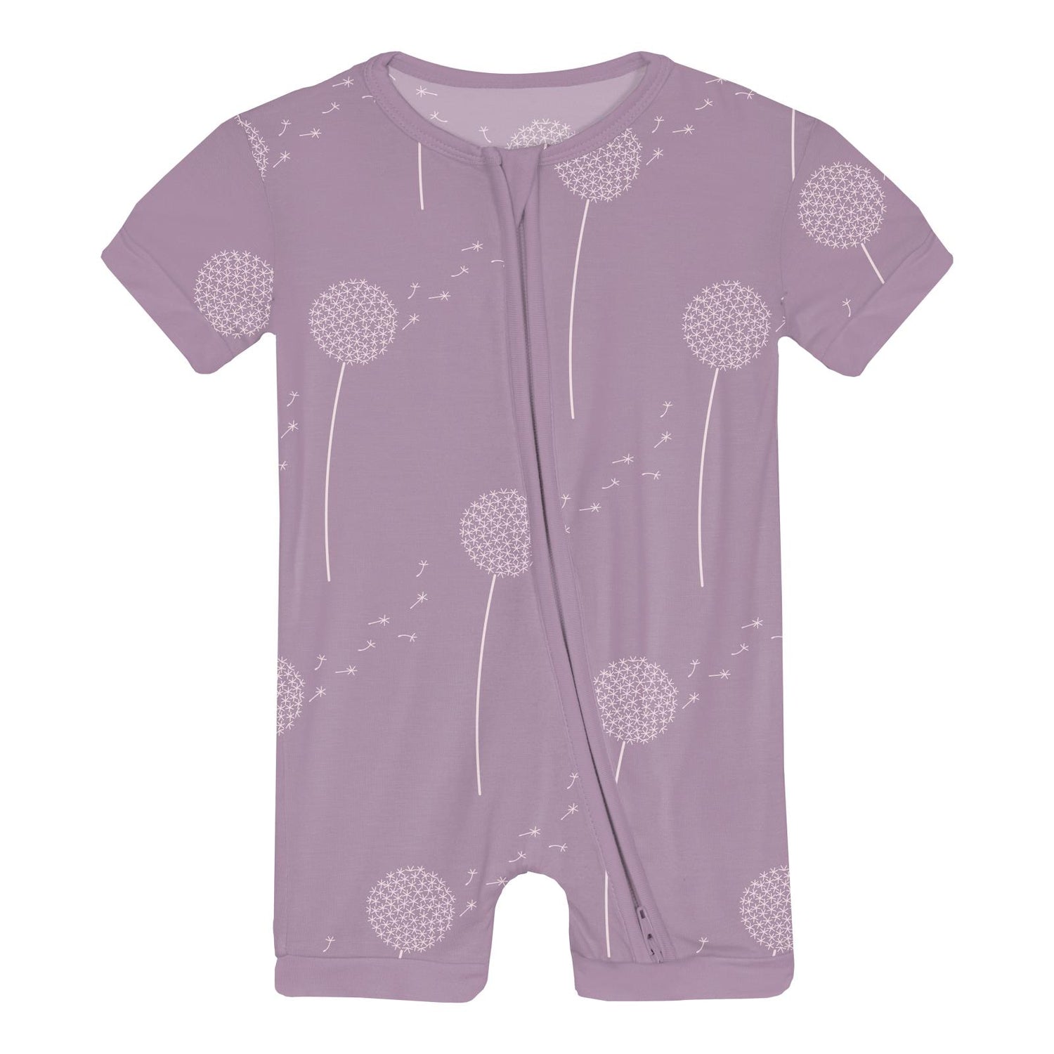 Print Shorty Sleeper with Zipper in Lavender Dandelion Wish (359968)