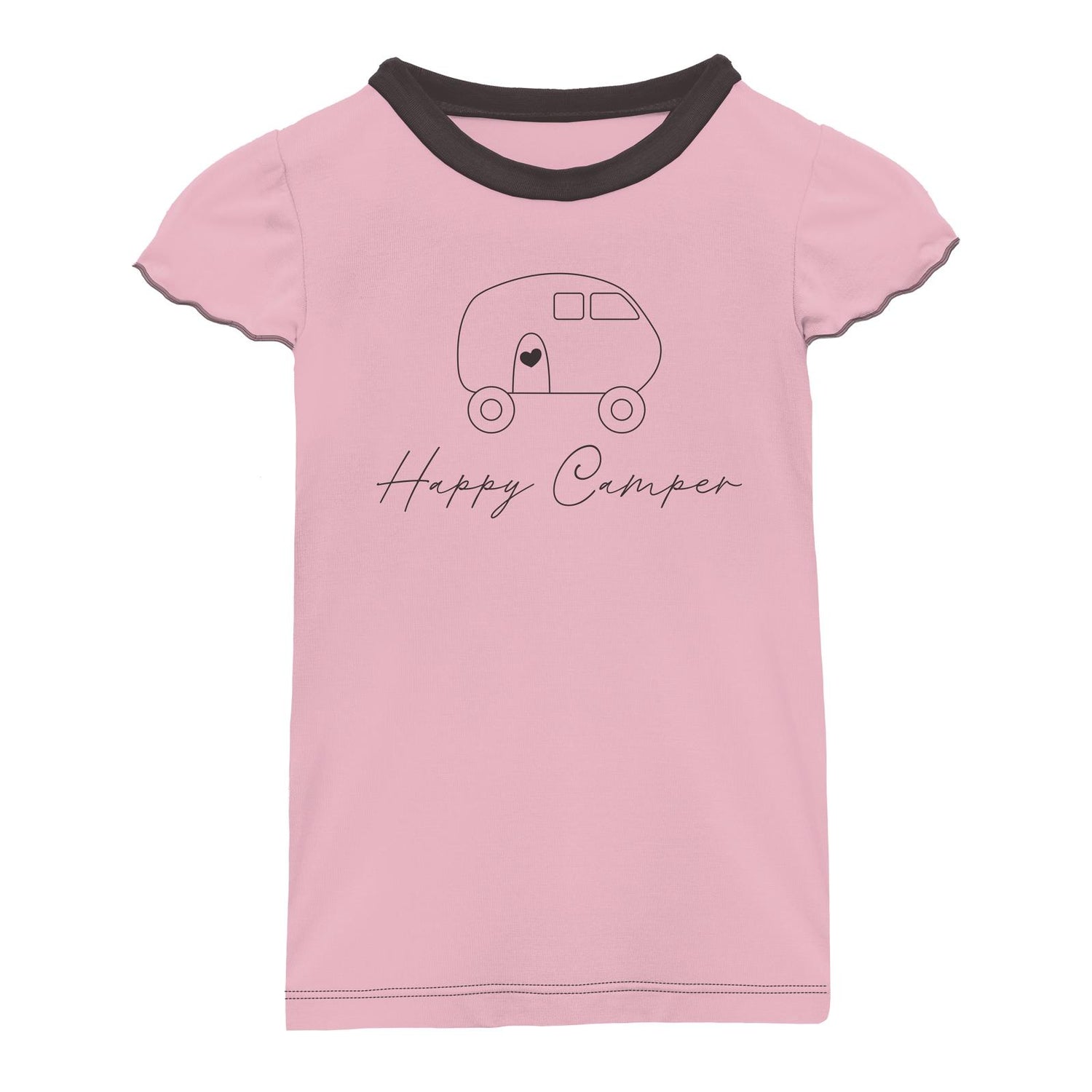 Flutter Sleeve Graphic Tee in Cake Pop Happy Camper (319527)