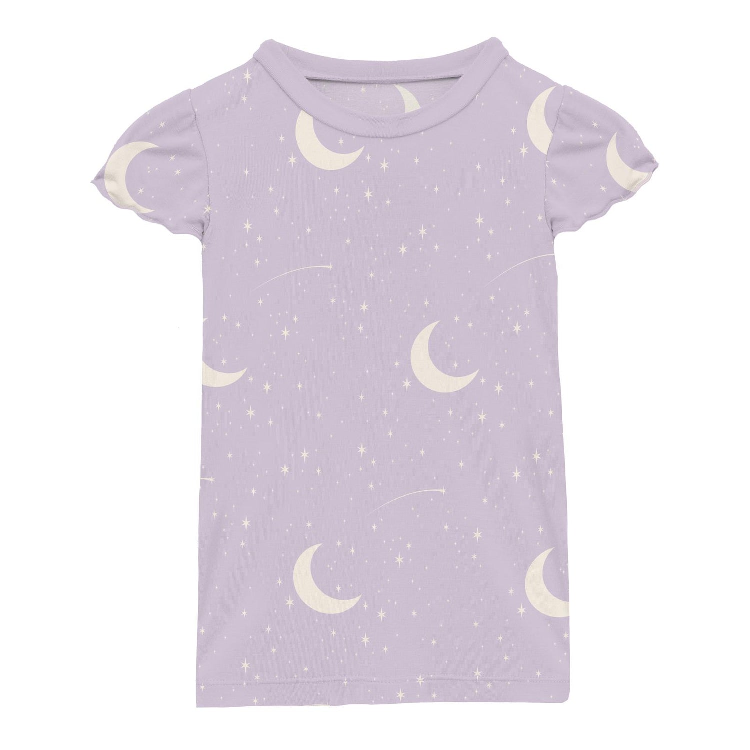 Print Flutter Sleeve Tee in Thistle Starry Sky & Moon (319538)