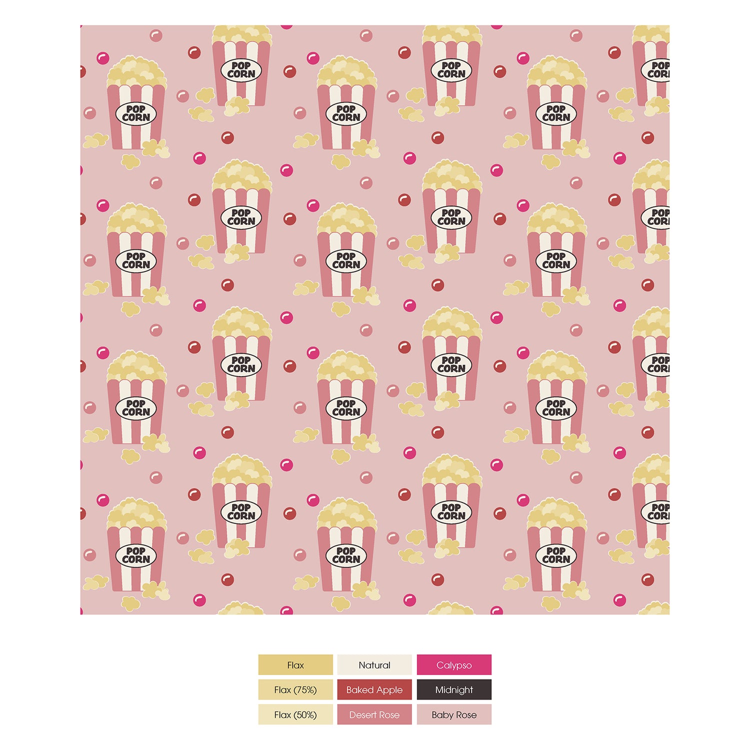 Print Long Sleeve Swing Dress in Baby Rose Movie Night (354361)