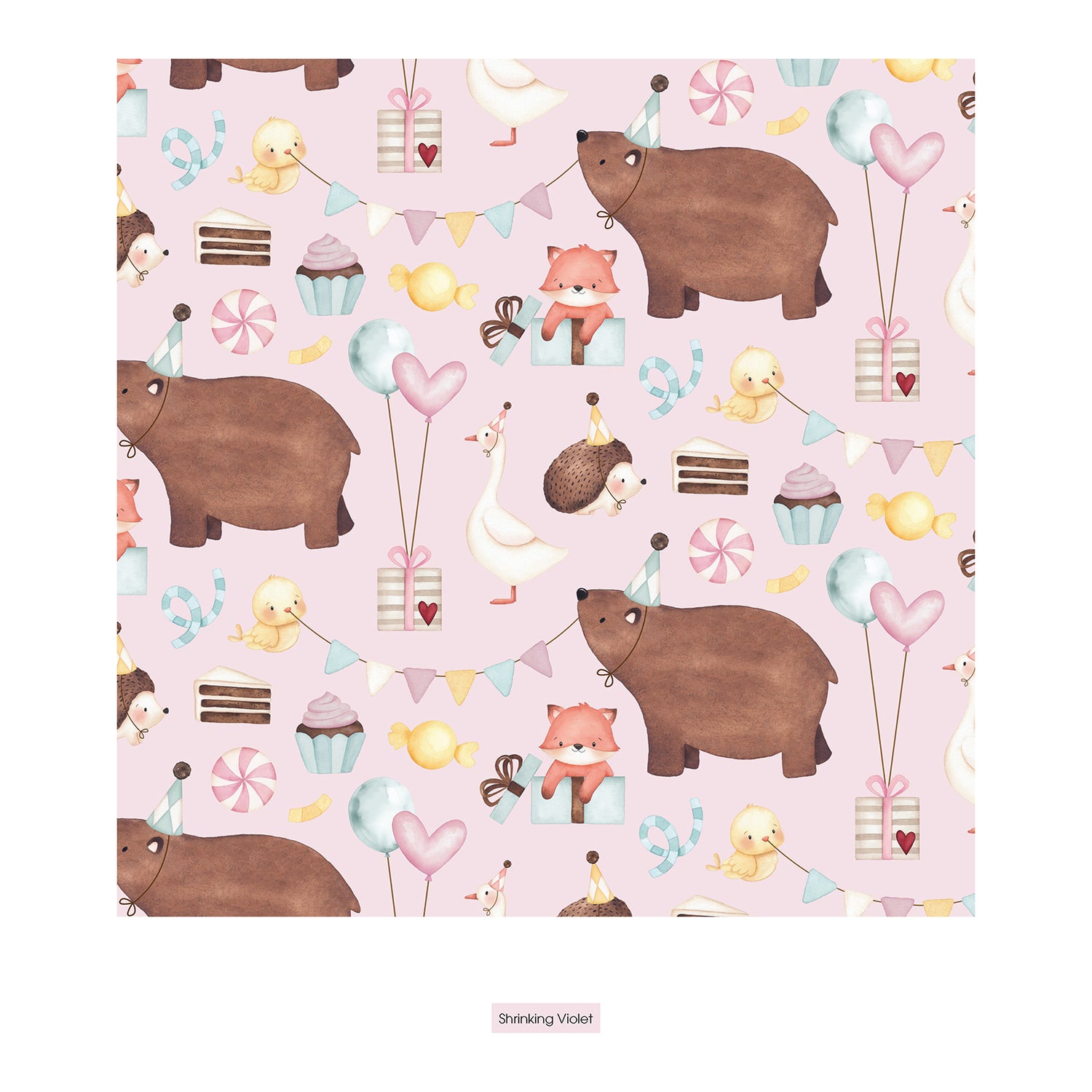 Print Fluffle Sleep Bag in Shrinking Violet Forest Party (322975)
