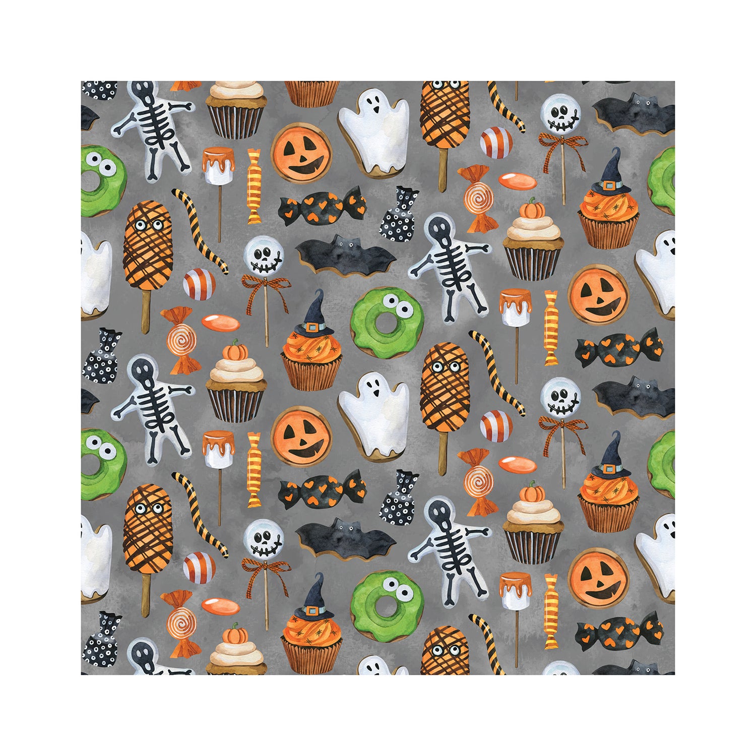 Women's Print Long Sleeve V-Neck Pajamas in Halloween Treats (340302)
