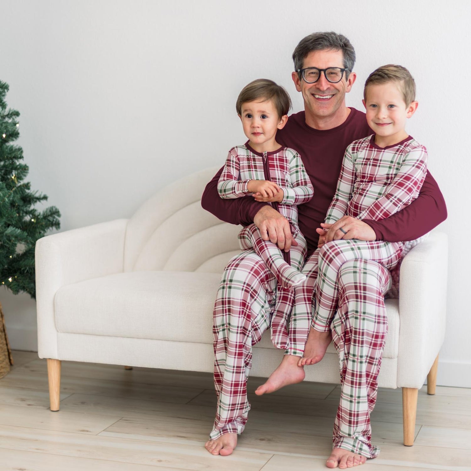 Print Footie with 2 Way Zipper in Fireside Plaid (366677)