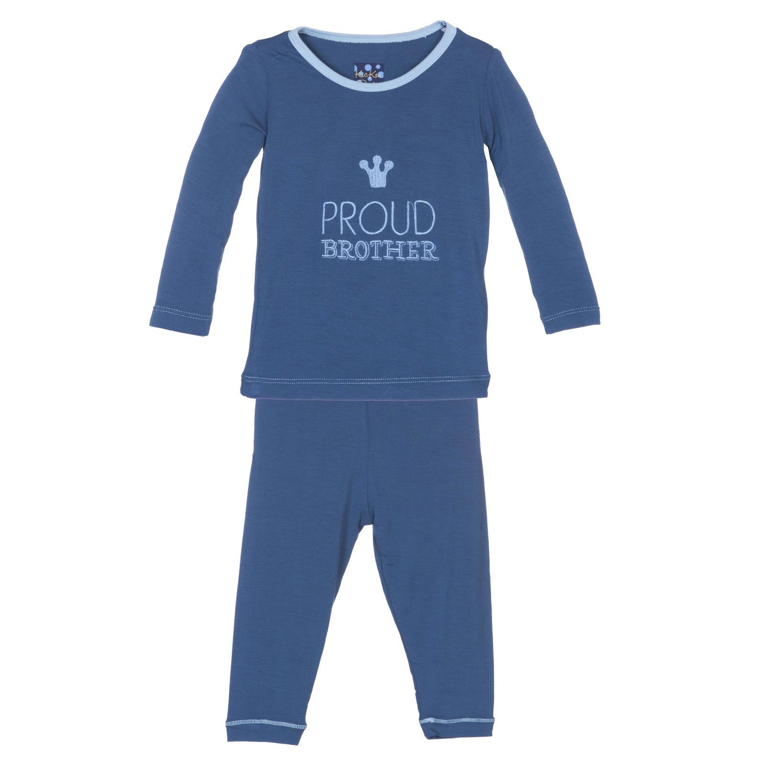 Holiday Long Sleeve Applique Pajama Set in Twilight Proud Brother (353820)