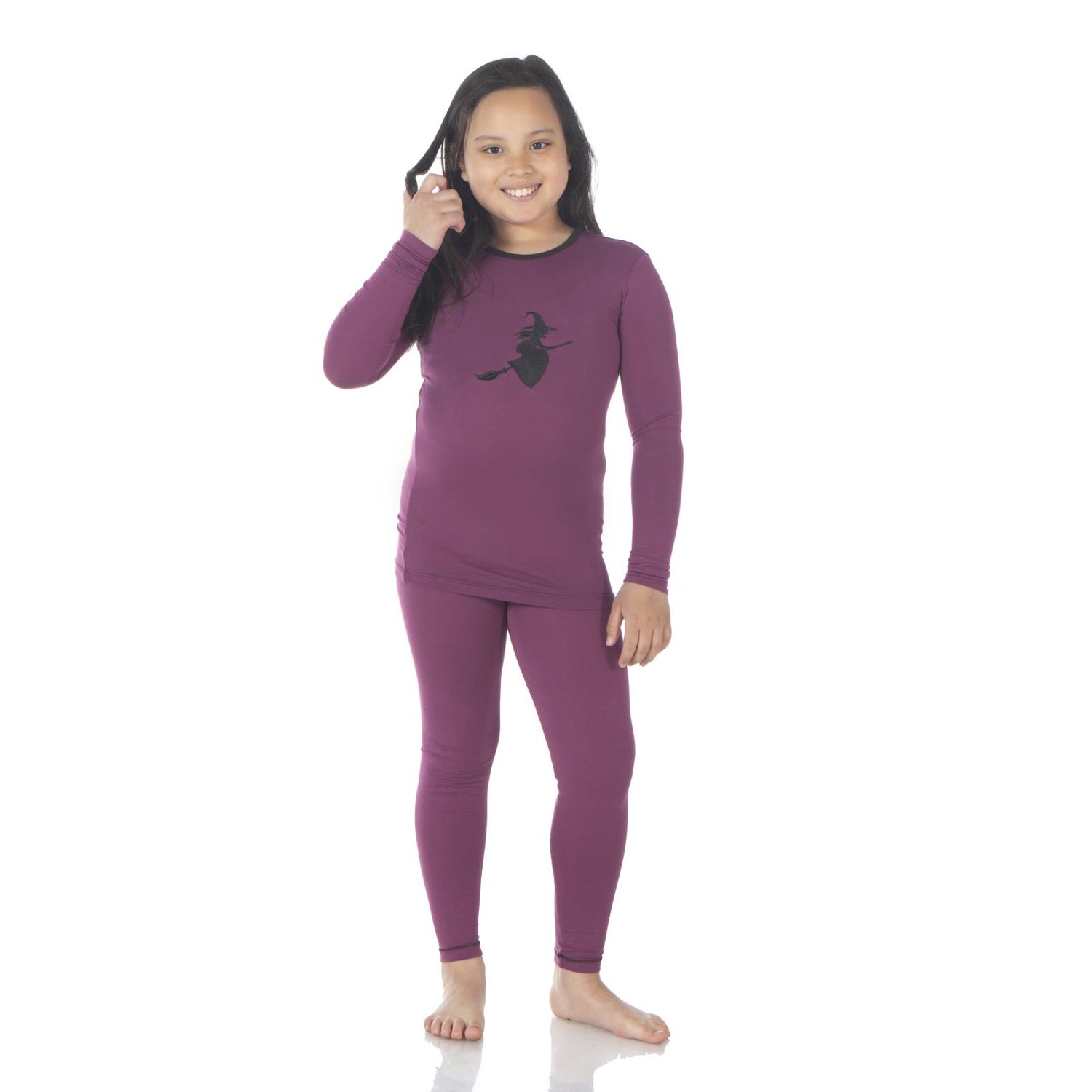 Holiday Long Sleeve Applique Pajama Set in Grapevine Witch (353858)