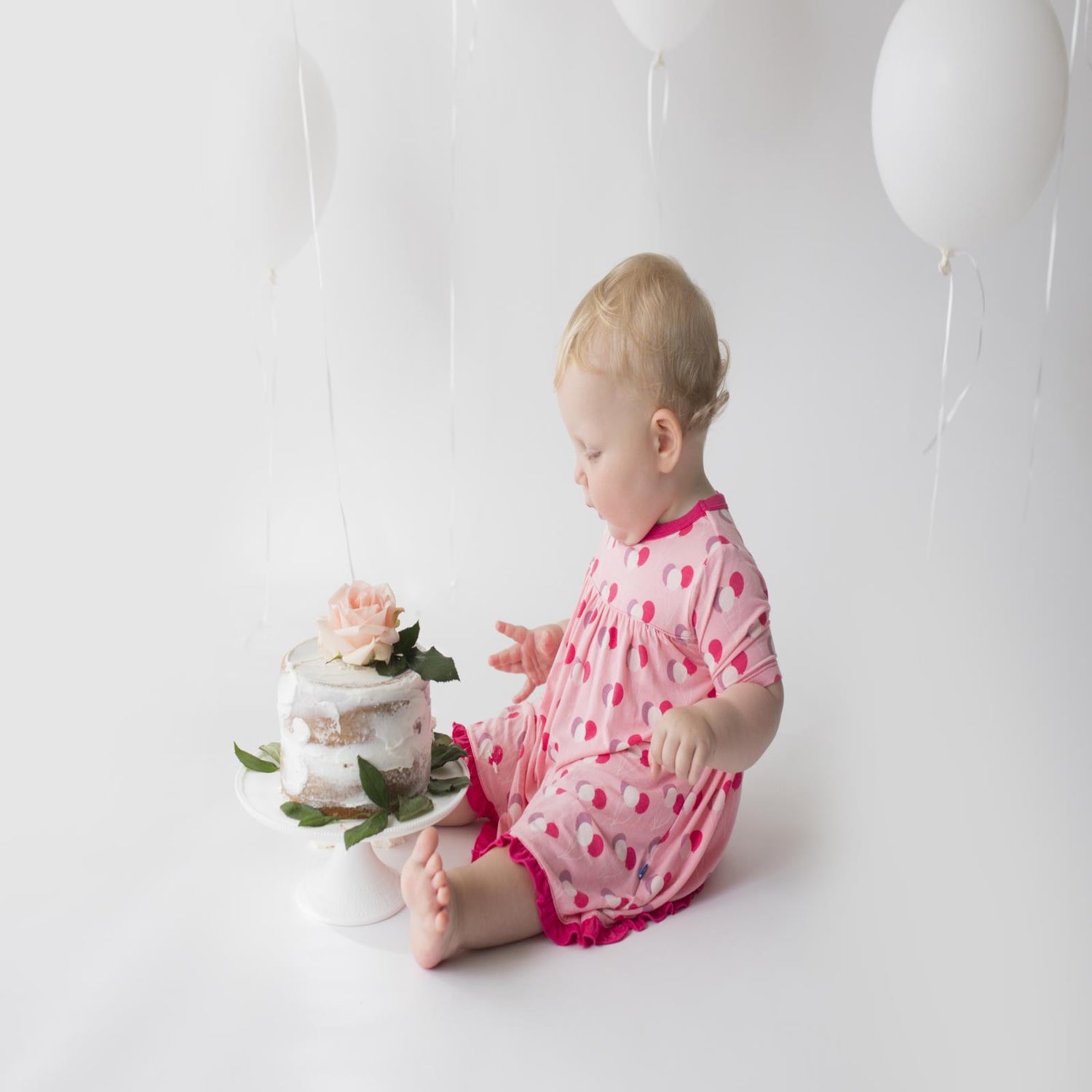 Print Classic Short Sleeve Swing Dress in Lotus Birthday