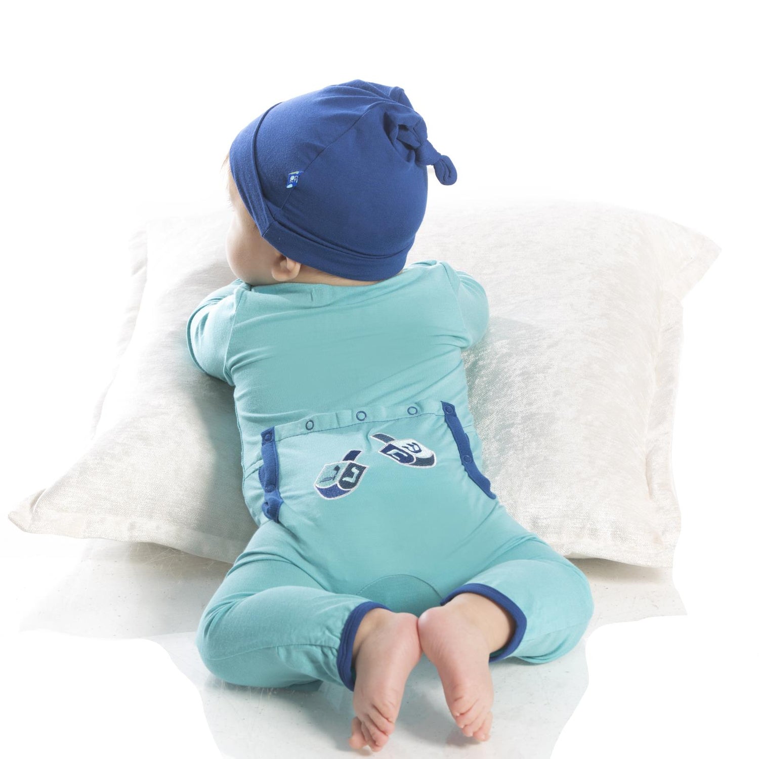 Holiday Applique Coverall in Glacier Dreidel (199892)