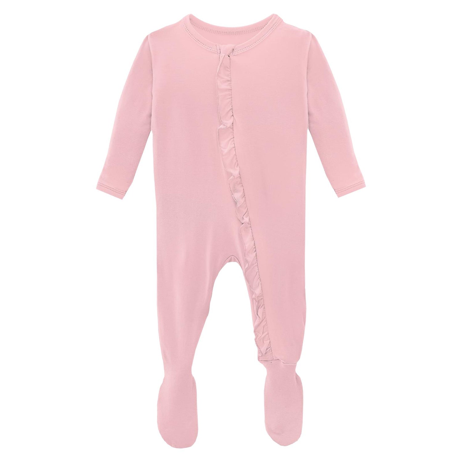 Layette Ruffle Footie with Zipper in Lotus (237655)