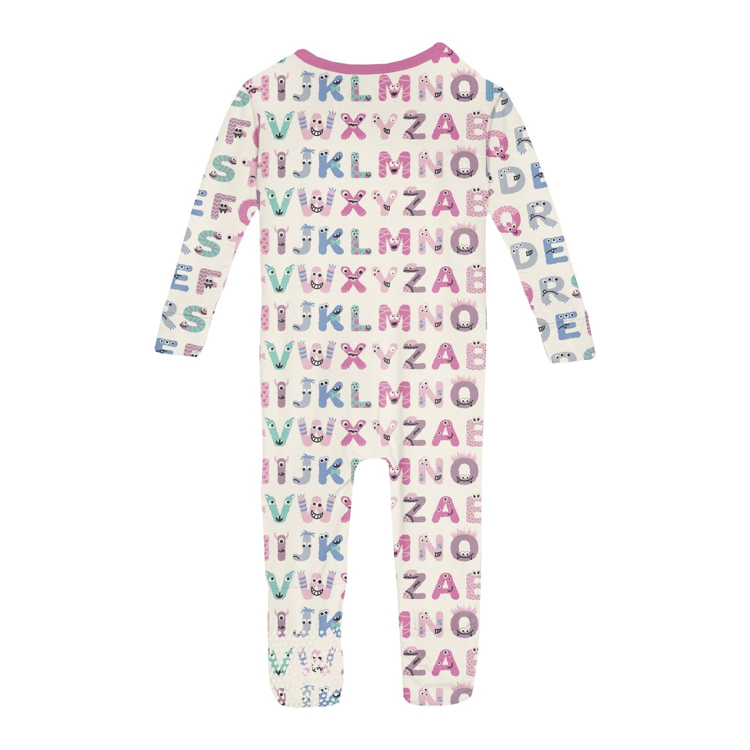 Print Convertible Sleeper with Zipper in Natural ABC Monsters