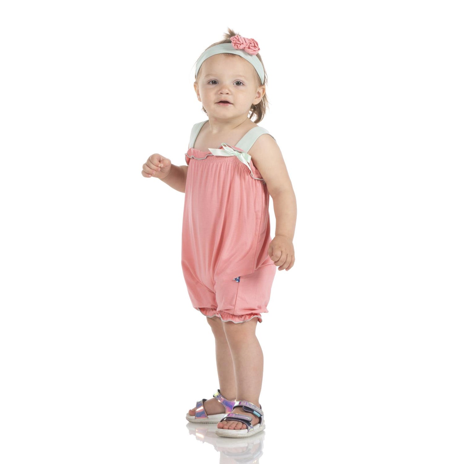 Flower Headband in Aloe with Strawberry (114123)