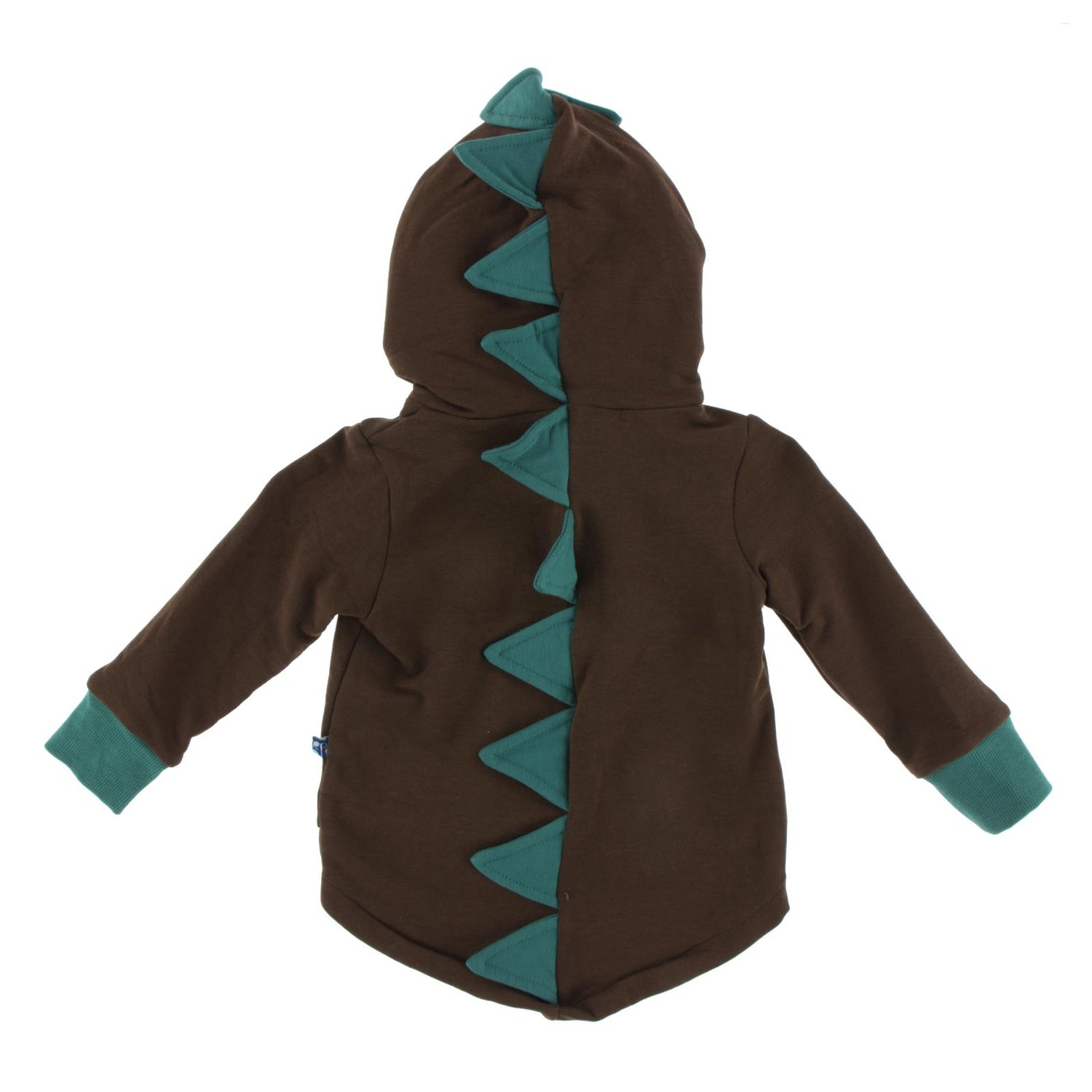Fleece Dino Hooded Jacket in Cocoa with Ivy (122031)