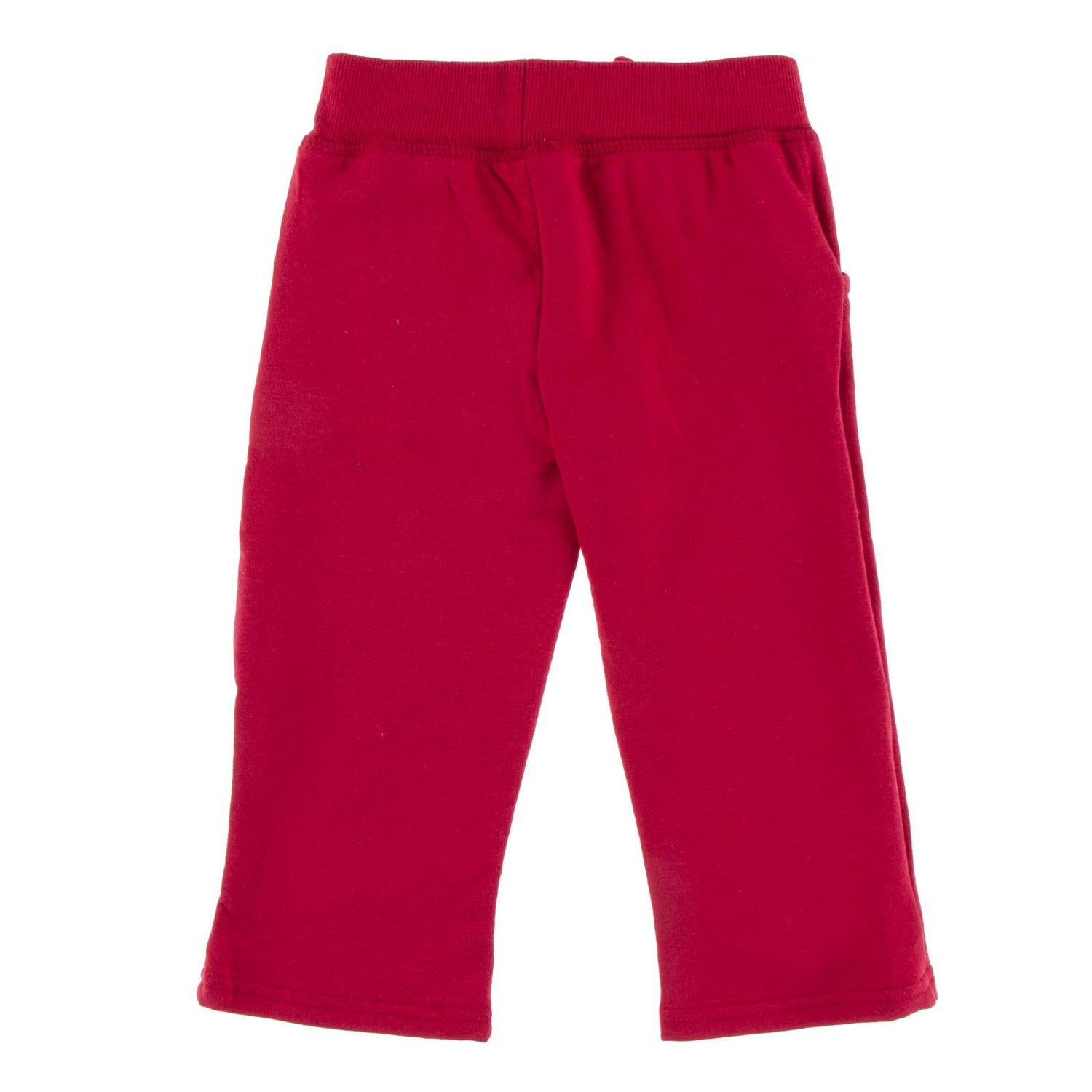 Fleece Straight Leg Sweatpants in Crimson