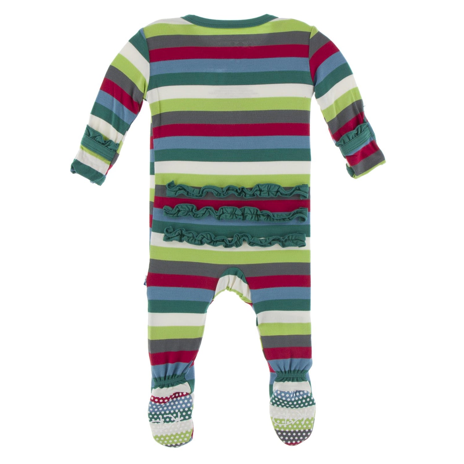Print Classic Ruffle Footie with Zipper in 2020 Multi Stripe