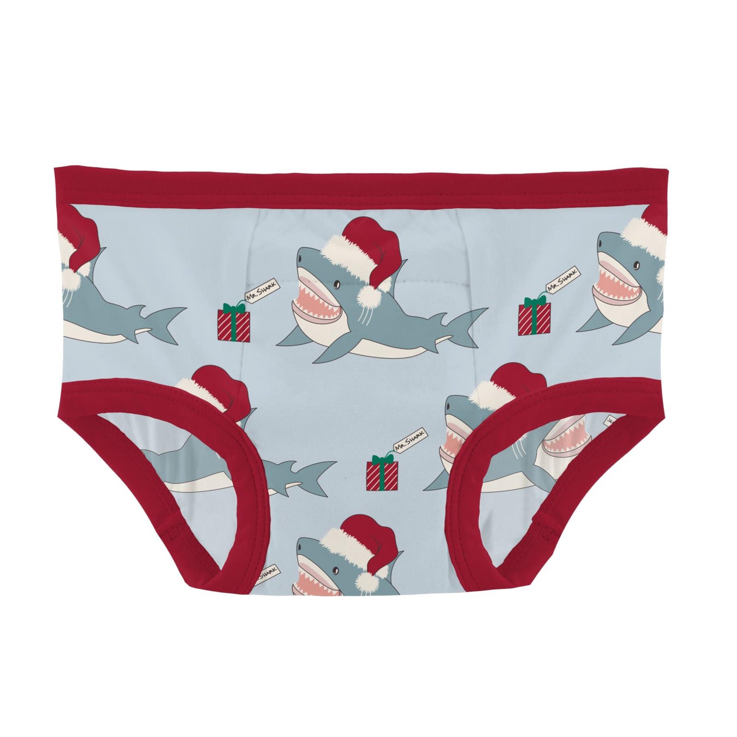 Print Training Pants in Illusion Blue Holiday Sharks