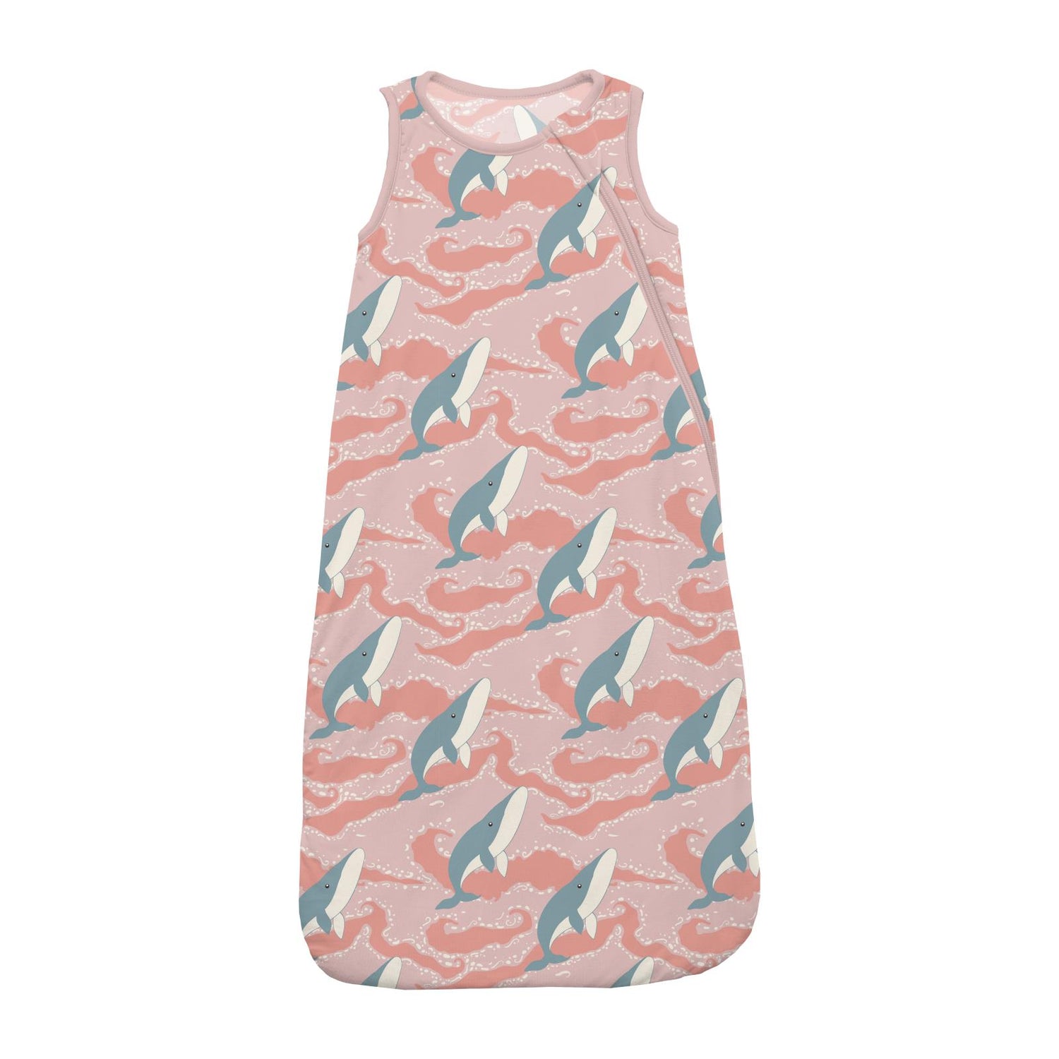 Print Fluffle Sleep Bag in Baby Rose Splashing Whales