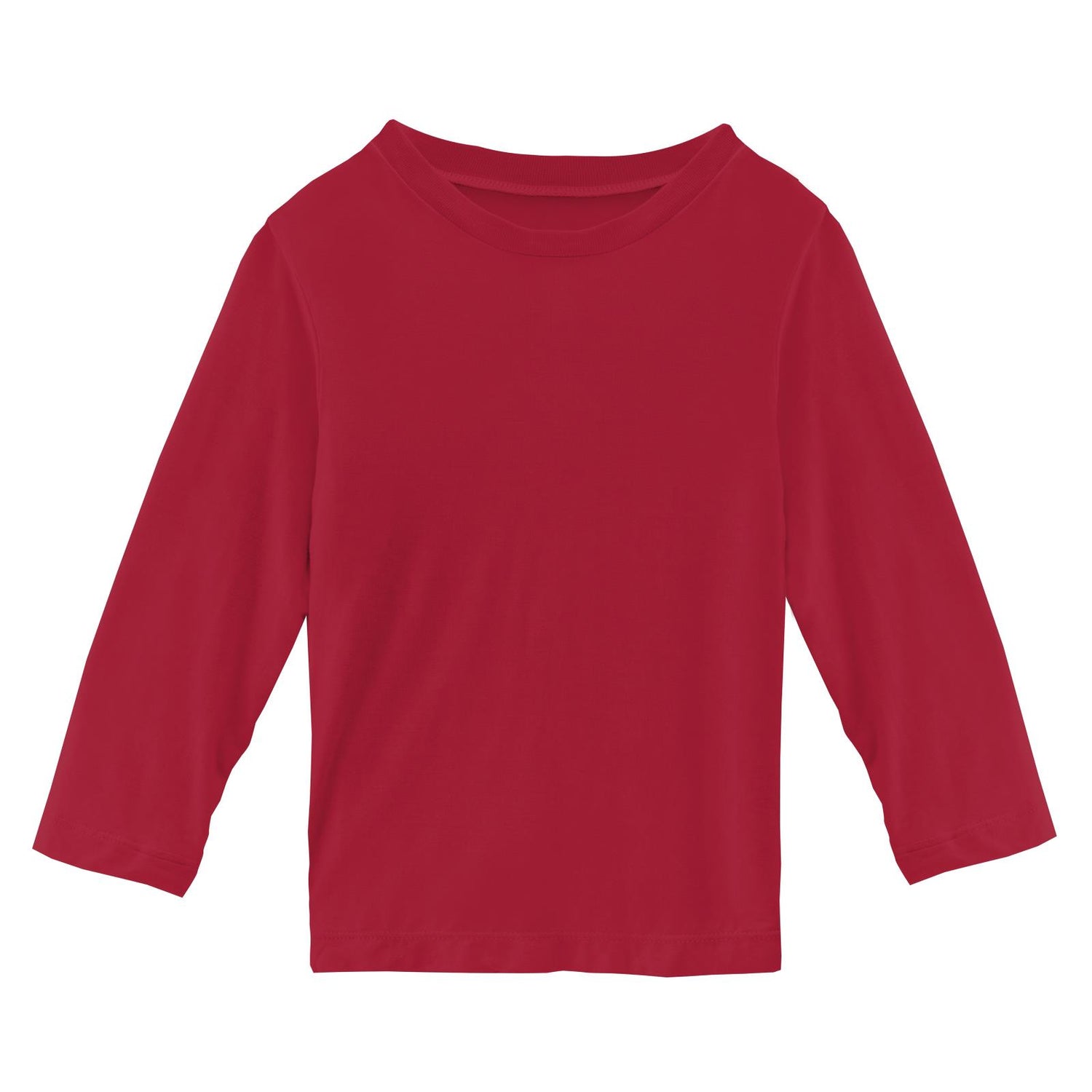 Long Sleeve Crew Neck Tee in Crimson (343146)